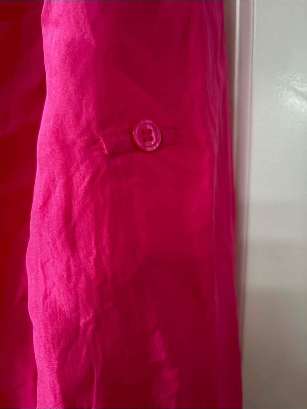 Silk Hot Pink Button-Up Shirt - Picture 6 of 7